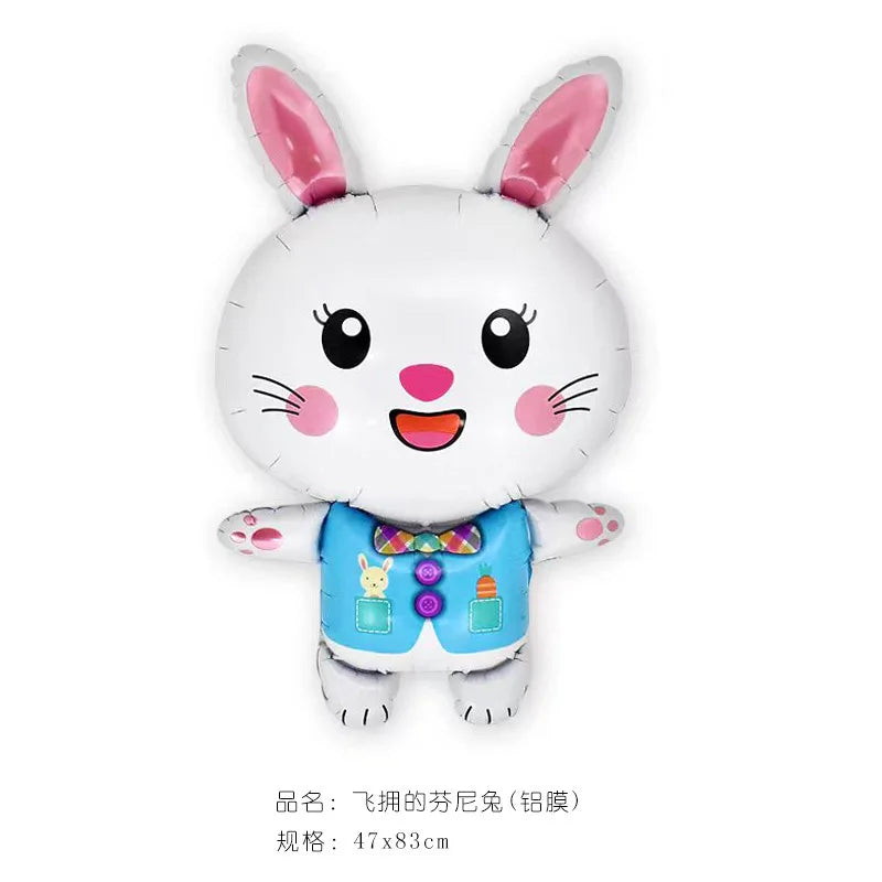Easter Theme Disposable Tableware Cute Cartoon Bunny Rabbit Pattern Paper Plates Cups Napkins Kids Favor Easter Party Decoration