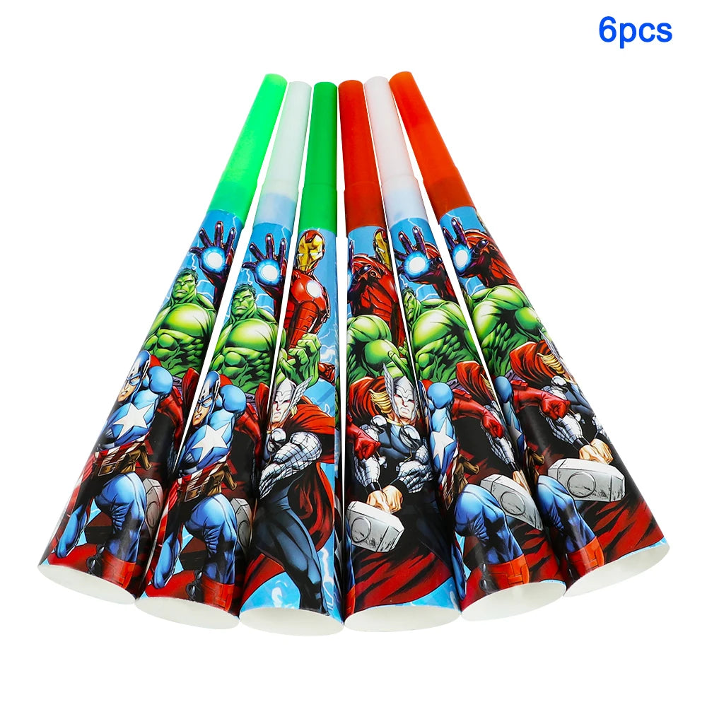 Avengers Superhero Birthday Party Decoration Balloon Cake Plate Paper Cup Box Gift Bag Background Banner 10 People Tableware Set