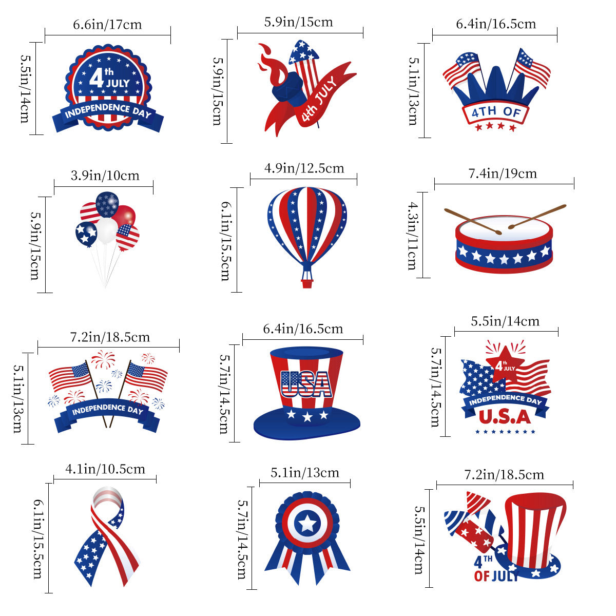 Independence Day Party Photo Props Spiral Pendant I Love USA Banner Balloon July 4th Day Christmas New Year Party Decoration