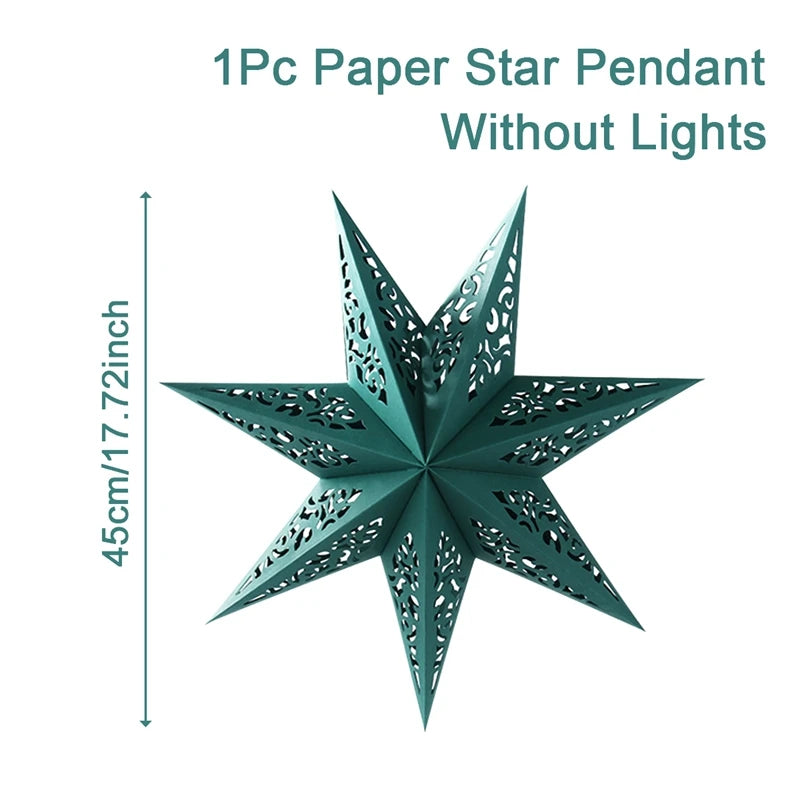 Hollow Star Hanging Pendants Ramadan Decorations 2025 for Home Ramadan Islamic Muslim Party Gifts Eid Mubarak Home Decorations