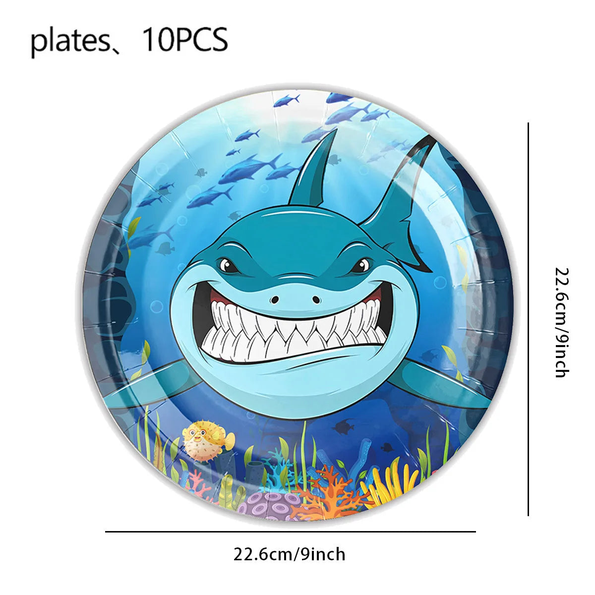 Shark Party Supplies Shark Birthday Tableware Shark Baby Shower Paper Cups Plates Napkins Ocean Shark Theme Party Decorations