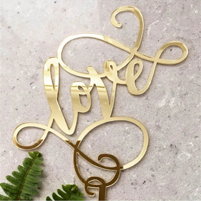 Big Red Love Wedding & Engagement Party Cake Toppers Acrylic Love Valentine's Day Cake Topper for Wedding Party Cake Decorations