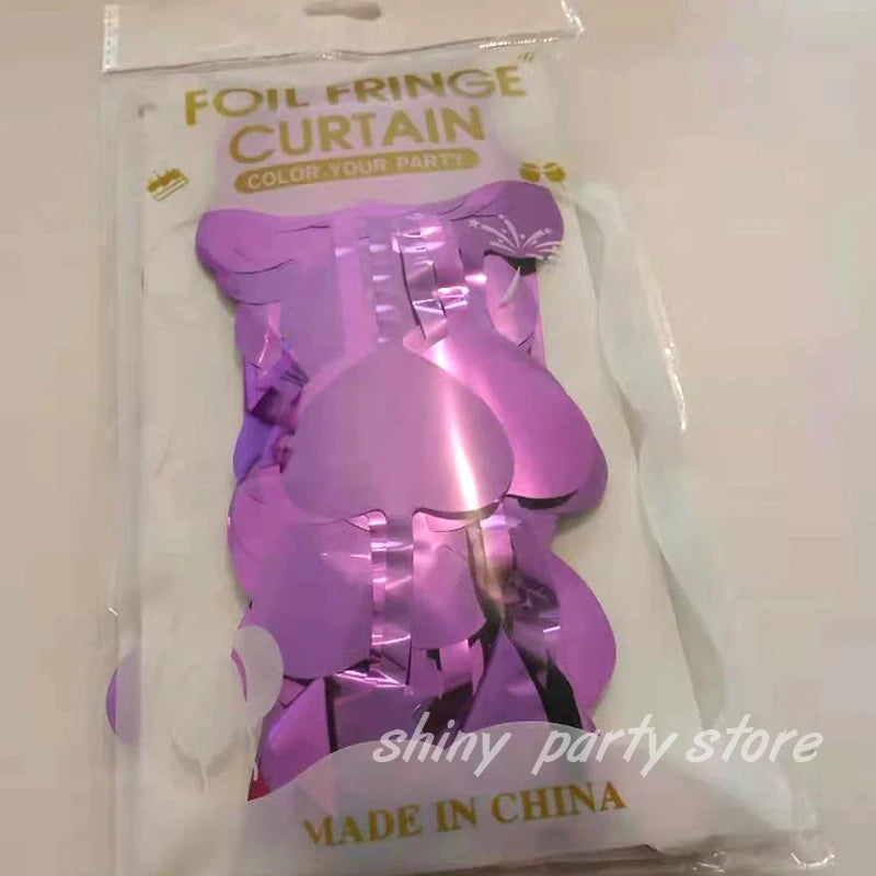 1m×2m Heart Rain Curtain Party Decoration Valentine's Day Atmosphere Background Decor For Birthday Parti Wedding Shooting Props
