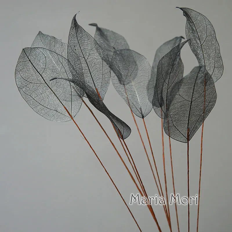 Home Decoration Lucency Leaves Natural Leaf Vein Immortal Artificial Flowers Wedding Table Decoration Wire Stem