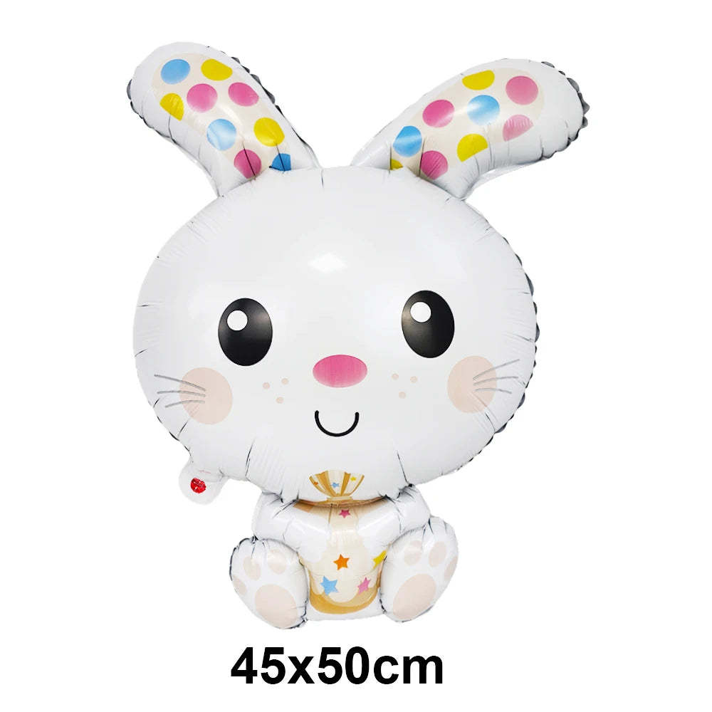 Large Easter Balloon Standing Bunny Balloon Cartoon Bunny Balloon Cute Rabbit Shaped Foil Balloons Happy Easter Party Decoration