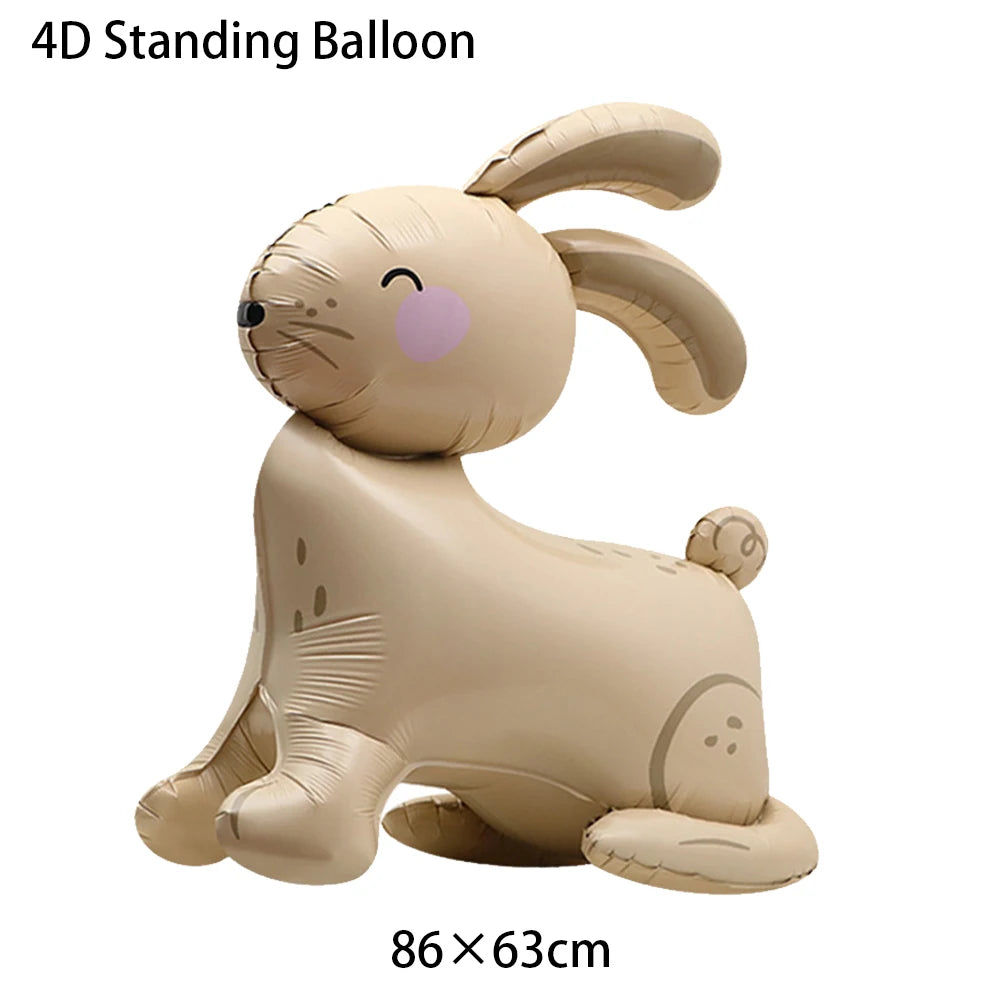 Large Easter Balloon Standing Bunny Balloon Cartoon Bunny Balloon Cute Rabbit Shaped Foil Balloons Happy Easter Party Decoration