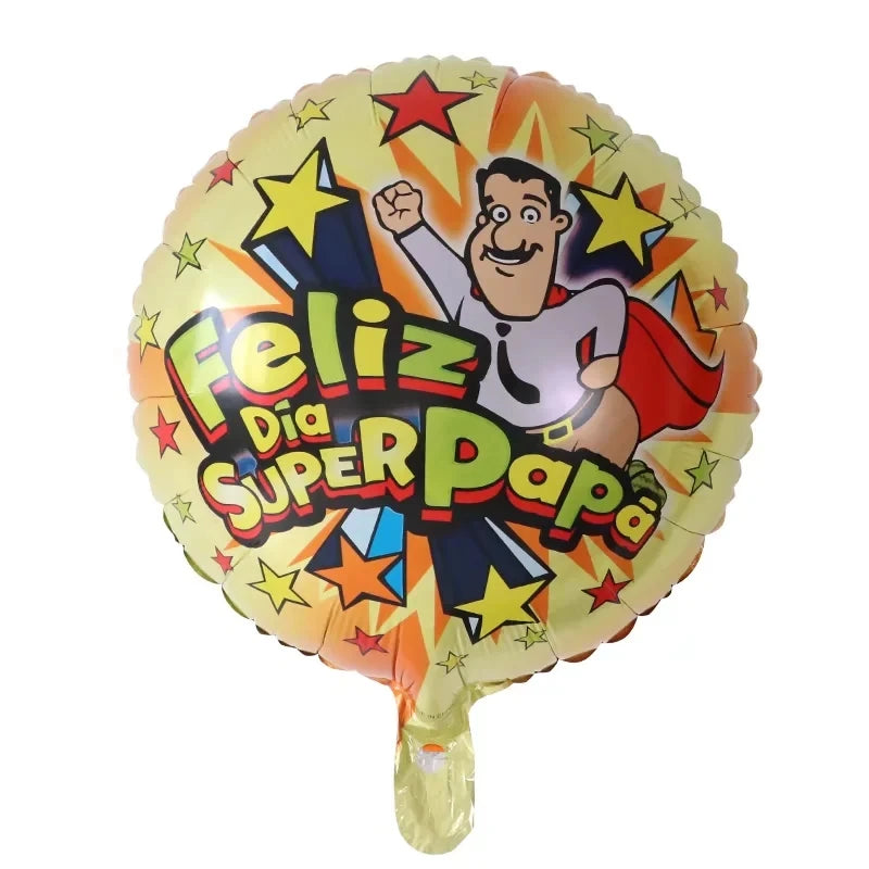 Spanish Super Dad Balloons Happy Father's Day Foil Helium Ball Father Mother Party Decoration Home Scene DIY Arrangement