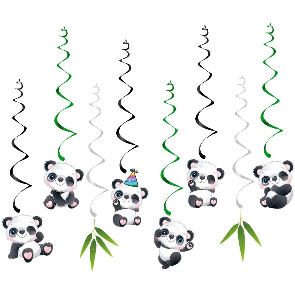 Panda Theme Party Decoration Kids Birthday Party Supplies Cute Panda Disposable Tableware Banner Cookie Bag Baby Shower Decor