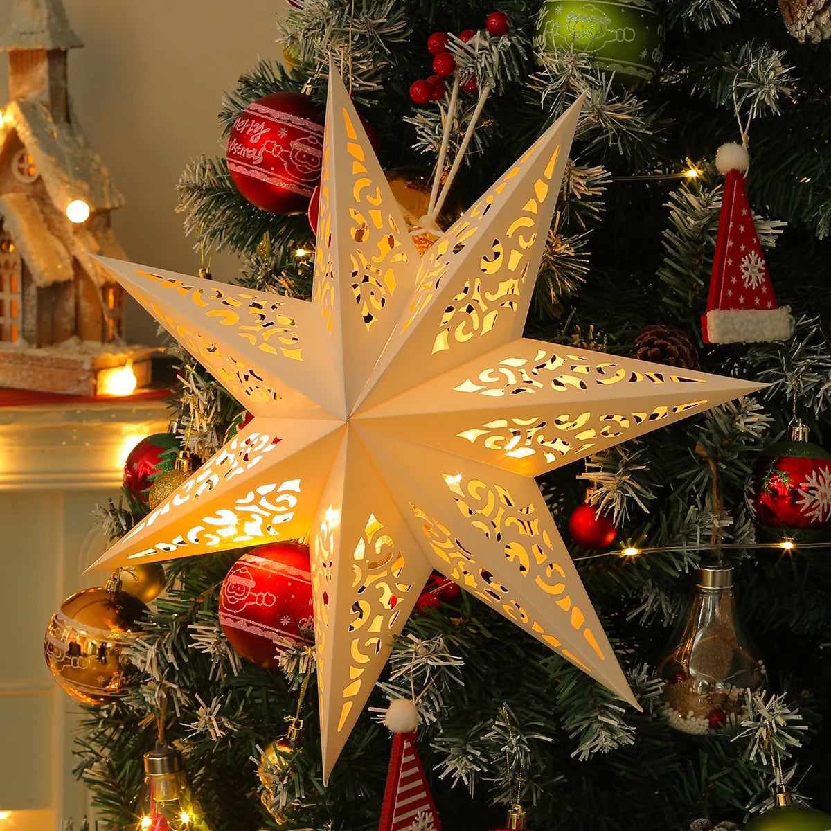 Hollow Star Hanging Pendants Ramadan Decorations 2025 for Home Ramadan Islamic Muslim Party Gifts Eid Mubarak Home Decorations