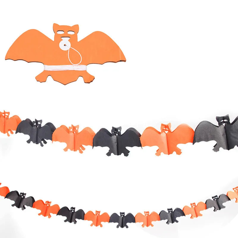 New 3M Halloween Terror Hanging Garland Bunting Bat Vampire Pumpkin Ghosts Spider Paper Banner Happy Party For Home Decorations
