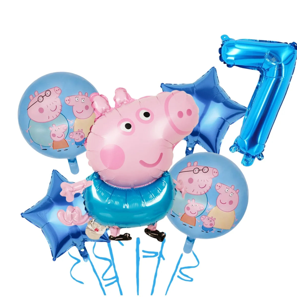 Cartoon Pig Family Birthday Party Balloon Decoration Set for Girls, Disposable Party Tableware Banner, Baby Shower Birthday Hat