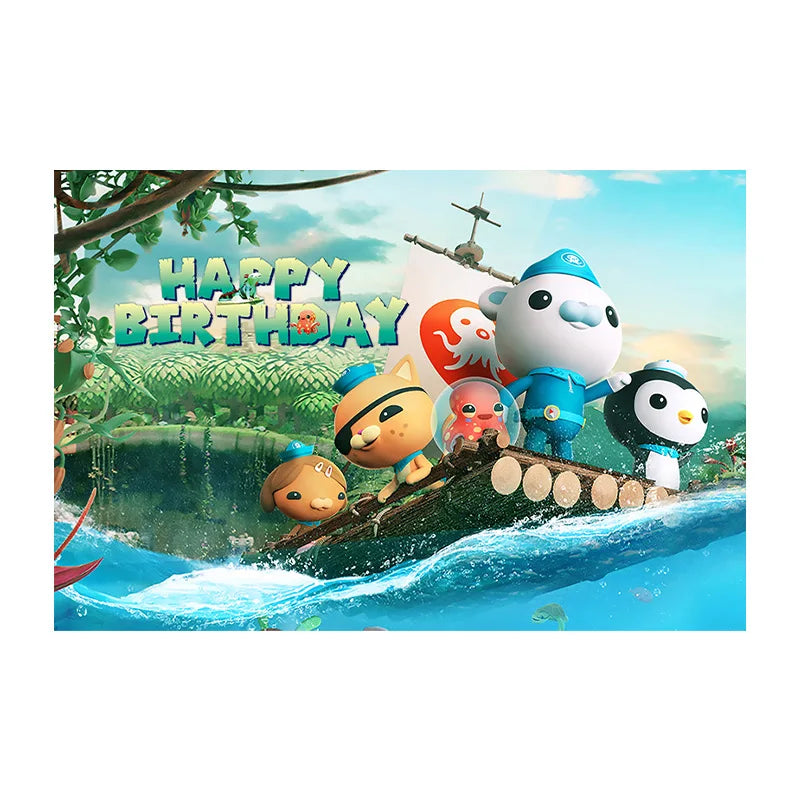 The Octonauts Birthday Party Decoration Disposable Paper Plate Ocean Captain Pirate Penguin Kids Barnacles Peso Suppies Balloons