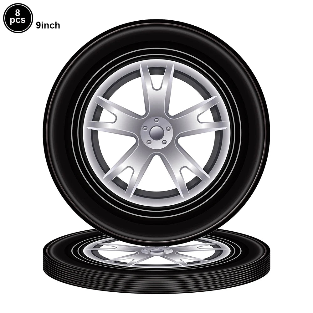 Tire Napkins Race Car Napkin Wheel Paper Napkin Car Party Decor Race Car Party Supplies for Birthday Baby Shower Birthday Party