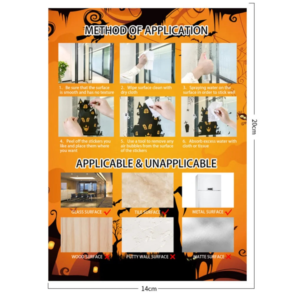 Removable Halloween Wall Stickers Horror Blood Fingerprints Window Stickers For Halloween Party Home Bar Floor Wall Decal