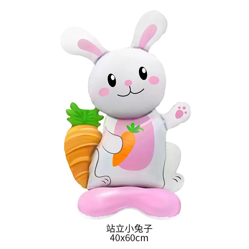 Easter Theme Disposable Tableware Cute Cartoon Bunny Rabbit Pattern Paper Plates Cups Napkins Kids Favor Easter Party Decoration
