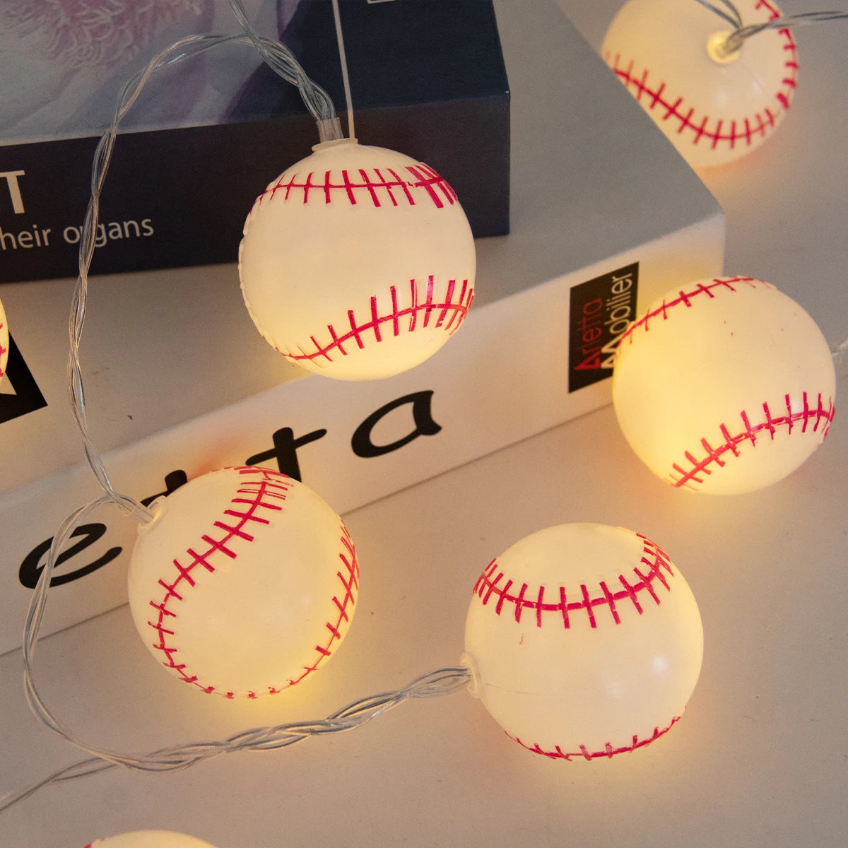 Sports Ball Theme Party Supplies Football Rugby Baseball Basketball String Light Kids Birthday Party Supplies Home Bedroom Decor