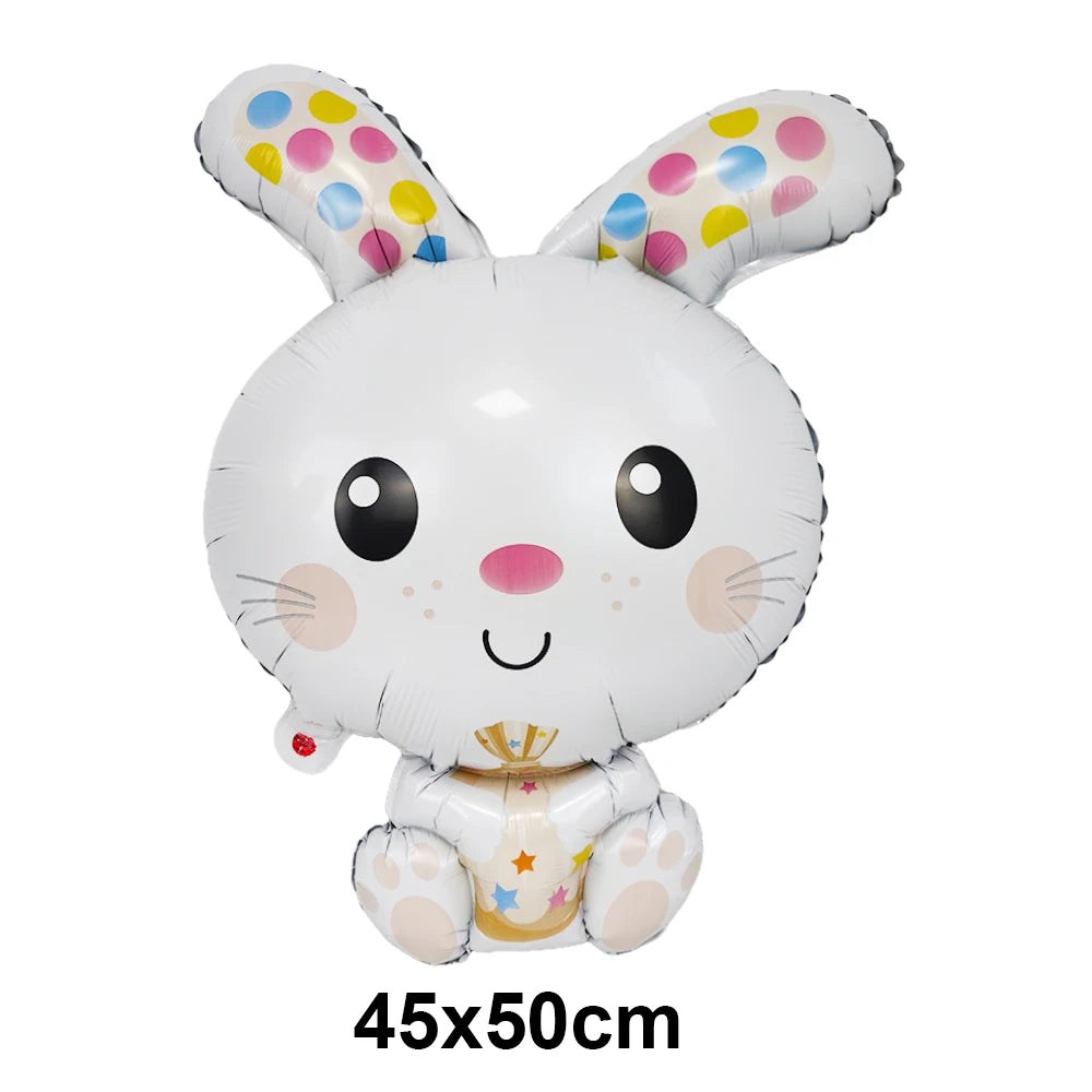 Easter Theme Disposable Tableware Cute Cartoon Bunny Rabbit Pattern Paper Plates Cups Napkins Kids Favor Easter Party Decoration
