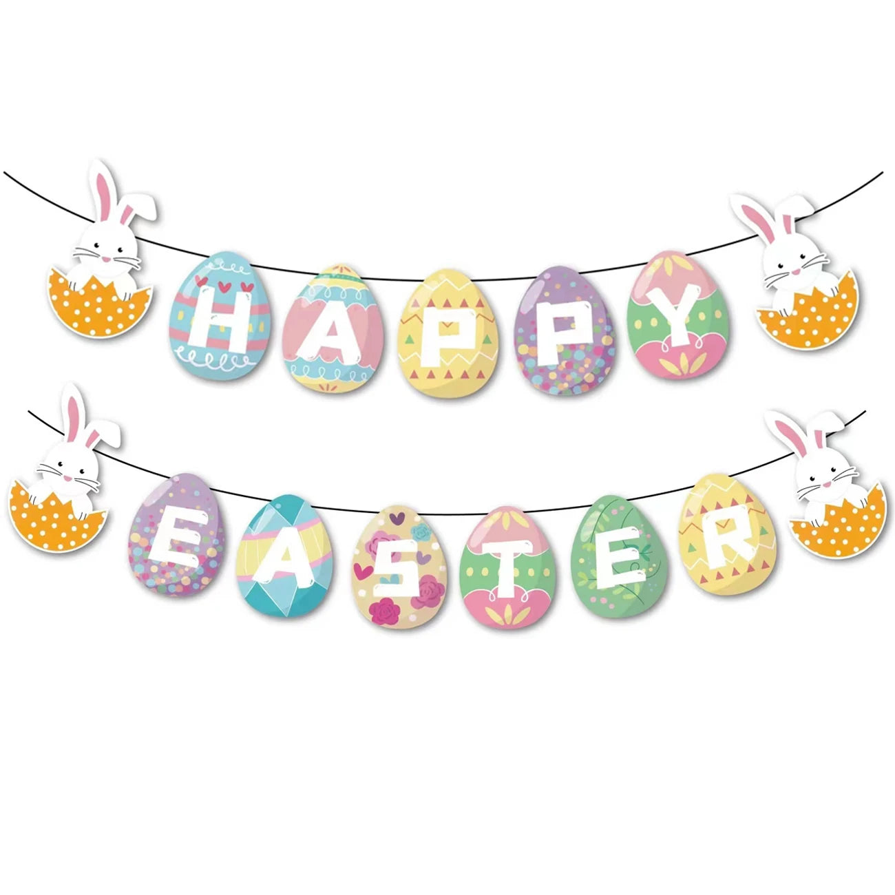 Easter Theme Disposable Tableware Easter Egg Pattern Paper Plates Cups Napkins Kids Happy Easter Party Decoration Supplies
