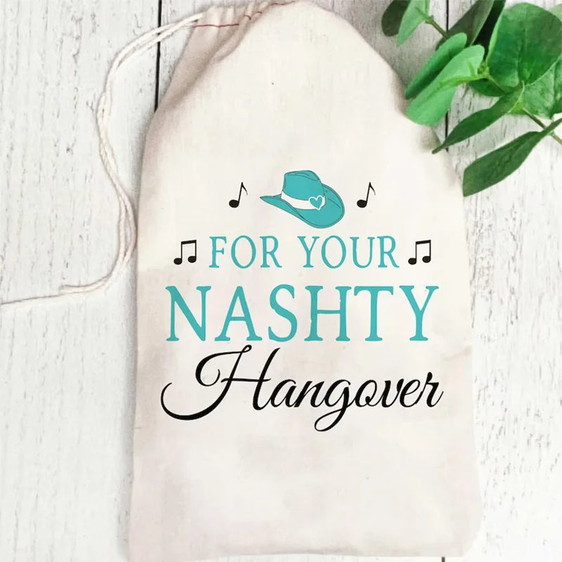 5pcs Nashville Bachelorette hen party girls trip Hangover Kit bags Birthday Recovery Kit decoration Nash Bash Survival Gift Bags