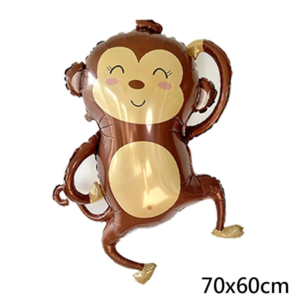 Monkey Party Supplies George Birthday Decorations Monkey Paper Plates Straw for Dinner Monkey Balloon Cake Decor