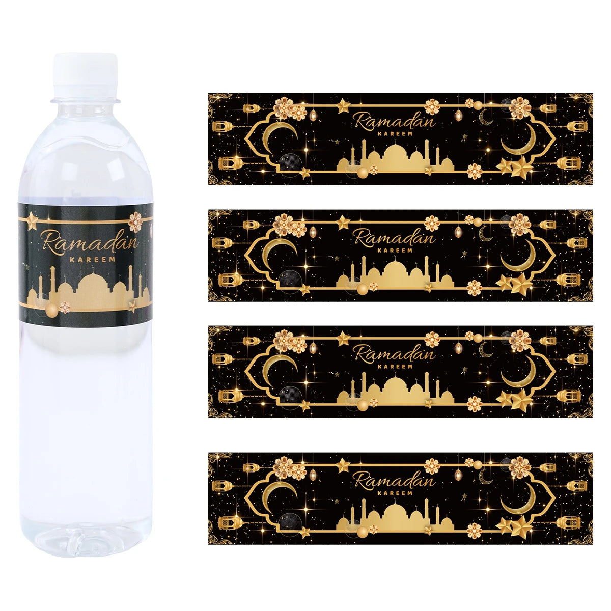 10/24pcs Eid Mubarak Bottle Labels Sticker Ramadan Kareem Decoration For Home 2025 Muslim Islamic Party Supplies Eid Al-fitr