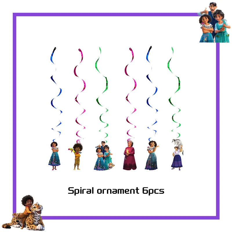 Encanto Birthday Party Decoration Balloon For Kids Event Supplies Tableware Set Plates Cups Napkins Cake Toppers Candy Box