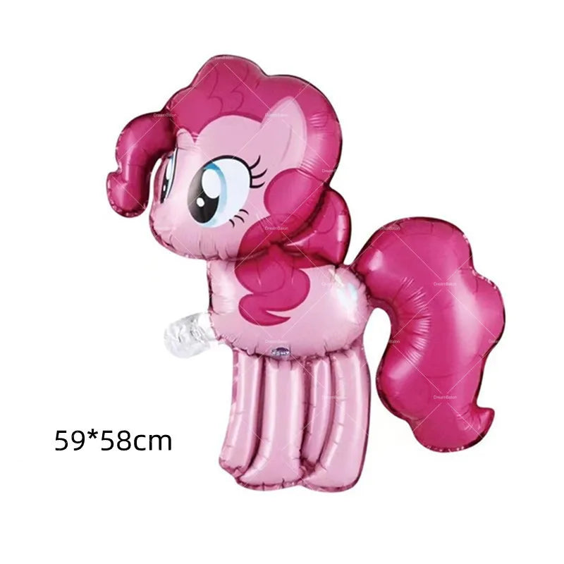 My Little Pony Foil Latex Balloon Happy Birthday Party Decoration Banner Cake Topper Kid Event Supplies Backdrop Disposable Toys