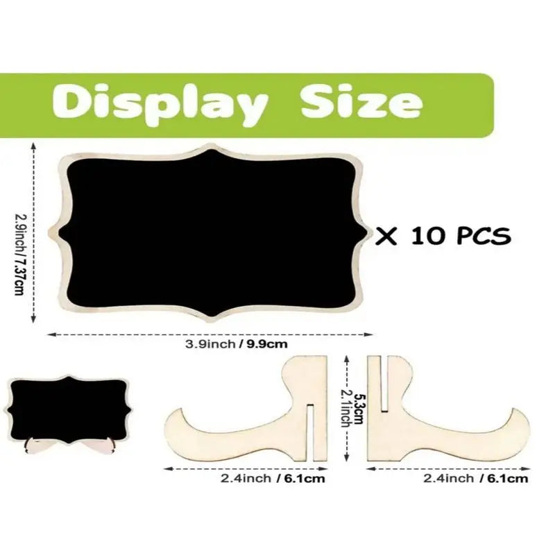 10PCS Mini Chalkboard Signs with Easel Wedding, Birthday Parties, Message Board Signs and Event Decor Wooden Place Cards