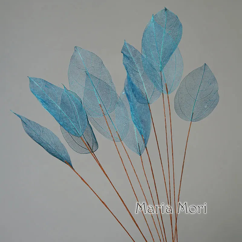 Home Decoration Lucency Leaves Natural Leaf Vein Immortal Artificial Flowers Wedding Table Decoration Wire Stem