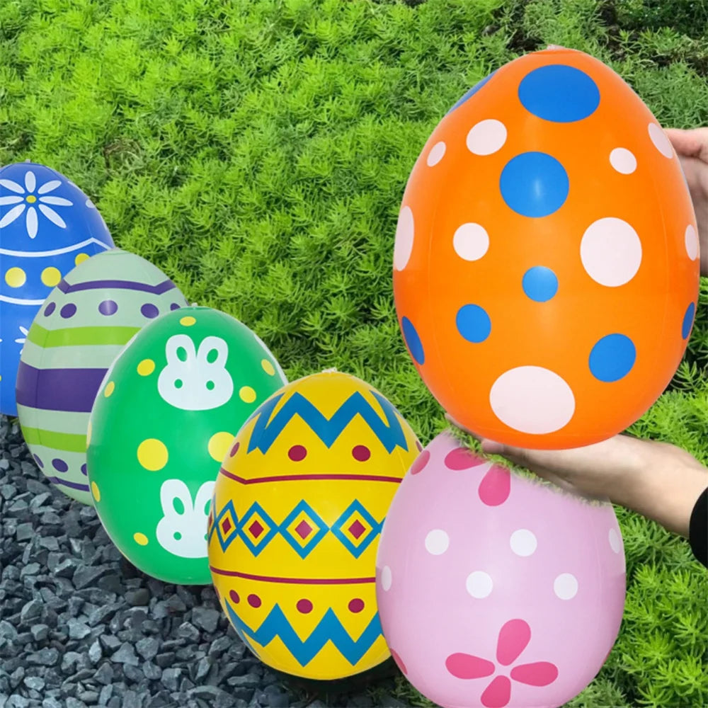 Easter Decoration Giant Egg Pvc Inflatable Ball Outdoor Garden Pendant Ornament 35x27cm Balloon Party Easter Egg Decors For Yard