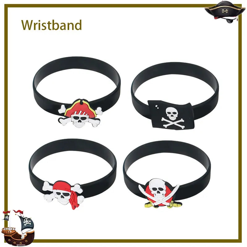 Pirate Birthday Party Decoration Balloon Tableware Tablecloth Backdrop Hanging Banner Cake Toppers For Kids Party Event Supplies