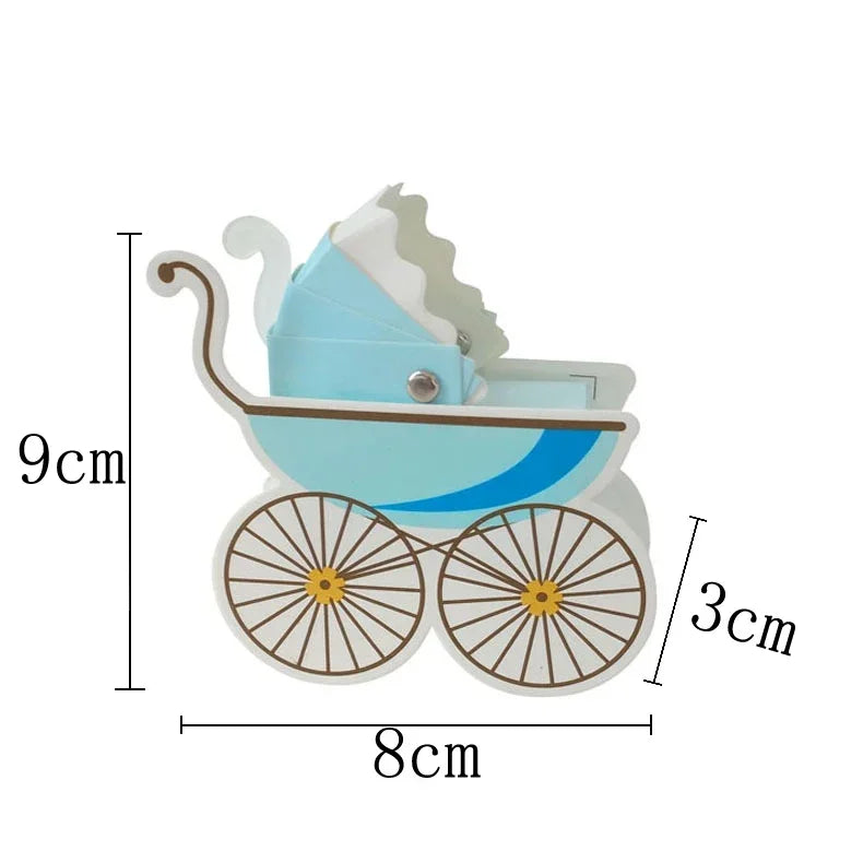 10pcs Babyshower Candy Box Creative Pink Blue Baby Carriage Candy Boxes It's a Boy Or Girl Party Decor Candy Packaging Box
