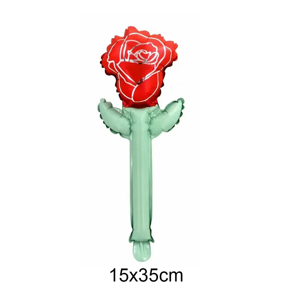 Mini Rose Flower Balloons Small Size Rose Shaped Balloons Valentines Day Balloon Mother's Day Baby Shower Party Decors 10-100pcs