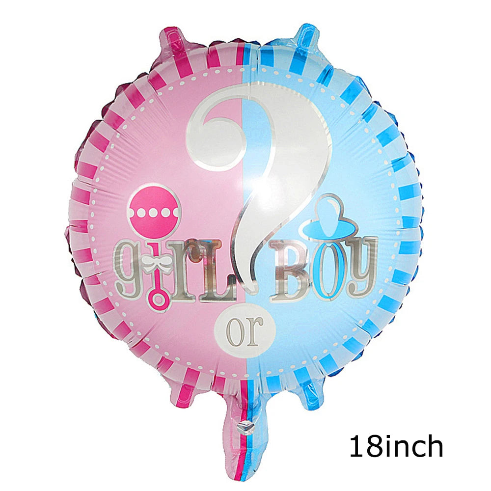 Boy Or Girl Foil Balloons Gender Reveal Decorations Supplies Baby Shower Pink Blue Latex Ballon Kids Birthday Party Globos Decor