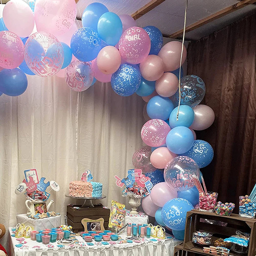 Boy Or Girl Foil Balloons Gender Reveal Decorations Supplies Baby Shower Pink Blue Latex Ballon Kids Birthday Party Globos Decor