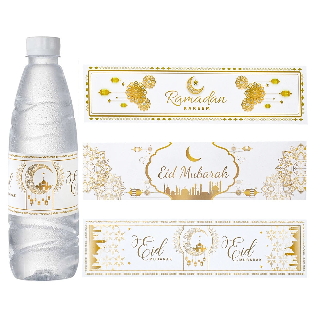 10/24pcs Eid Mubarak Bottle Labels Sticker Ramadan Kareem Decoration For Home 2025 Muslim Islamic Party Supplies Eid Al-fitr