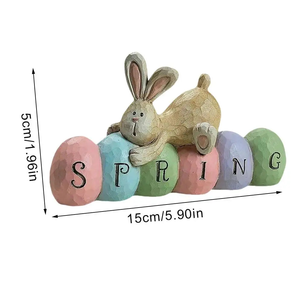 Spring Easter Bunny Rabbit Wooden Ornaments DIY Crafts Kids Toy Gift Happy Easter Decoration 2025 Party Home Desktop Decorations