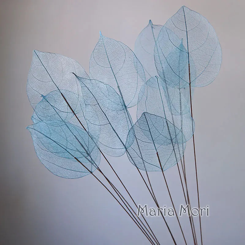 Home Decoration Lucency Leaves Natural Leaf Vein Immortal Artificial Flowers Wedding Table Decoration Wire Stem