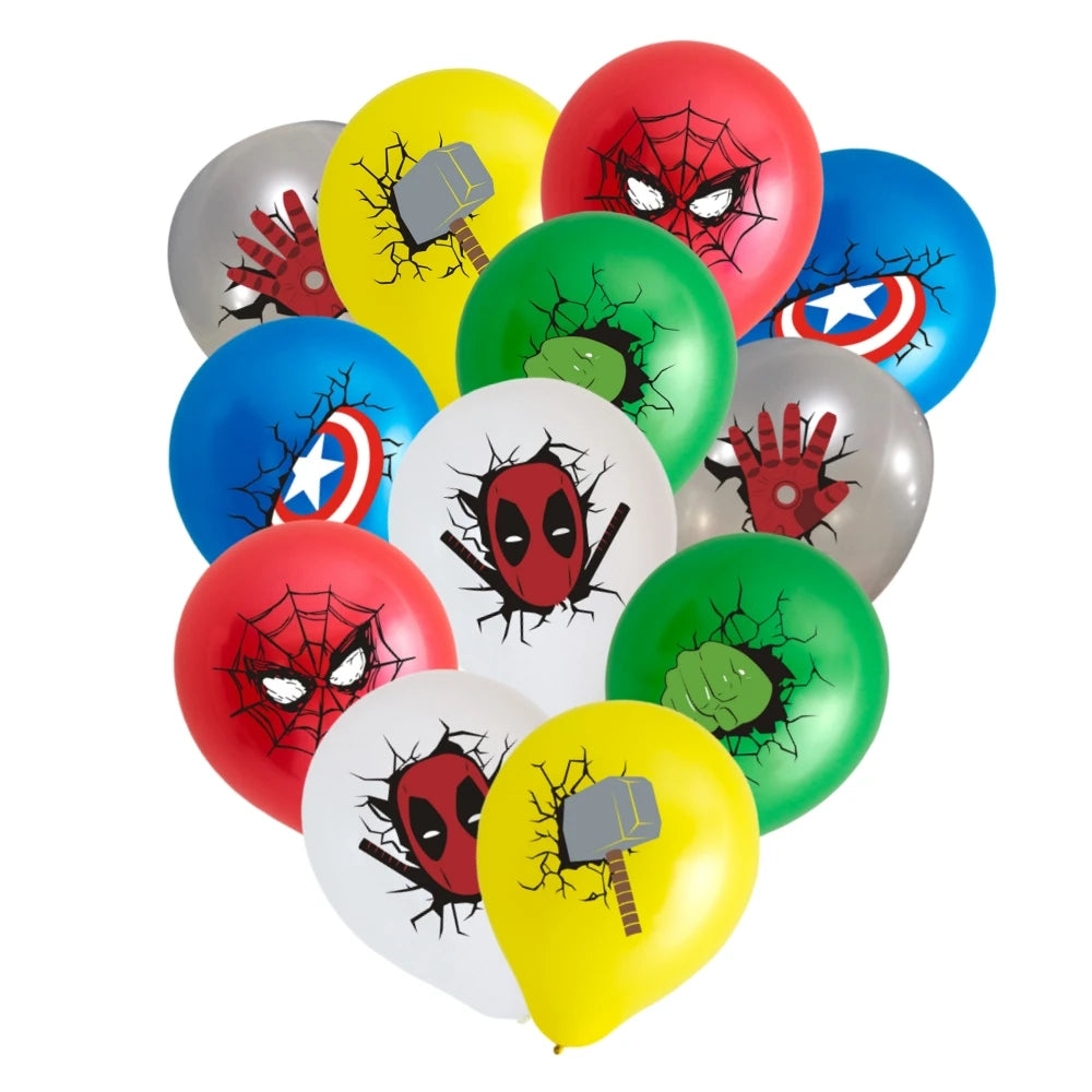 Avengers Superhero Birthday Party Decoration Balloon Cake Plate Paper Cup Box Gift Bag Background Banner 10 People Tableware Set