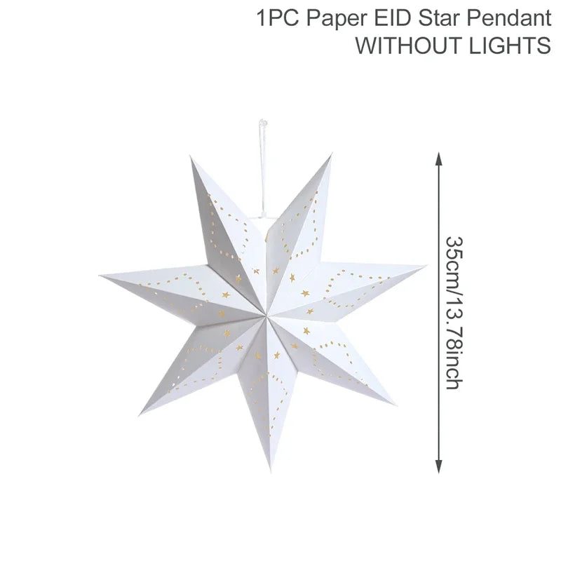 Hollow Star Hanging Pendants Ramadan Decorations 2025 for Home Ramadan Islamic Muslim Party Gifts Eid Mubarak Home Decorations