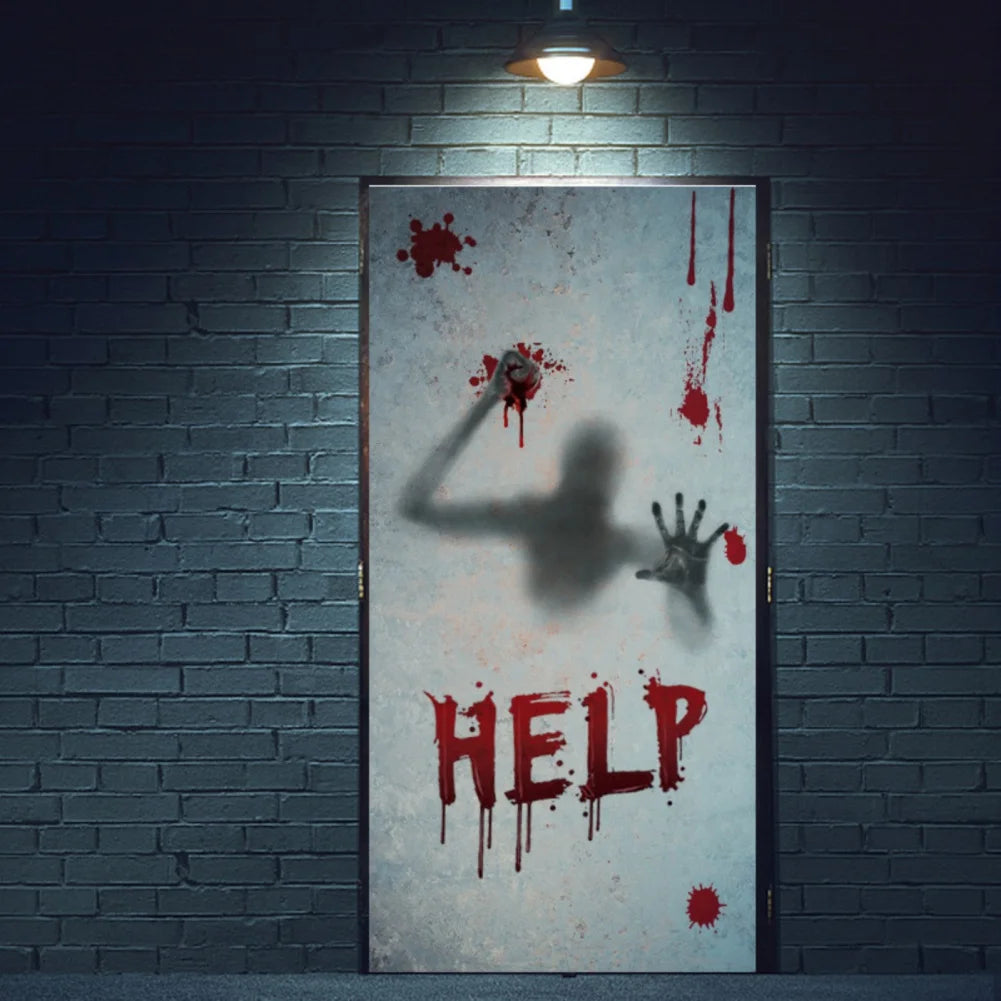 Removable Halloween Wall Stickers Horror Blood Fingerprints Window Stickers For Halloween Party Home Bar Floor Wall Decal