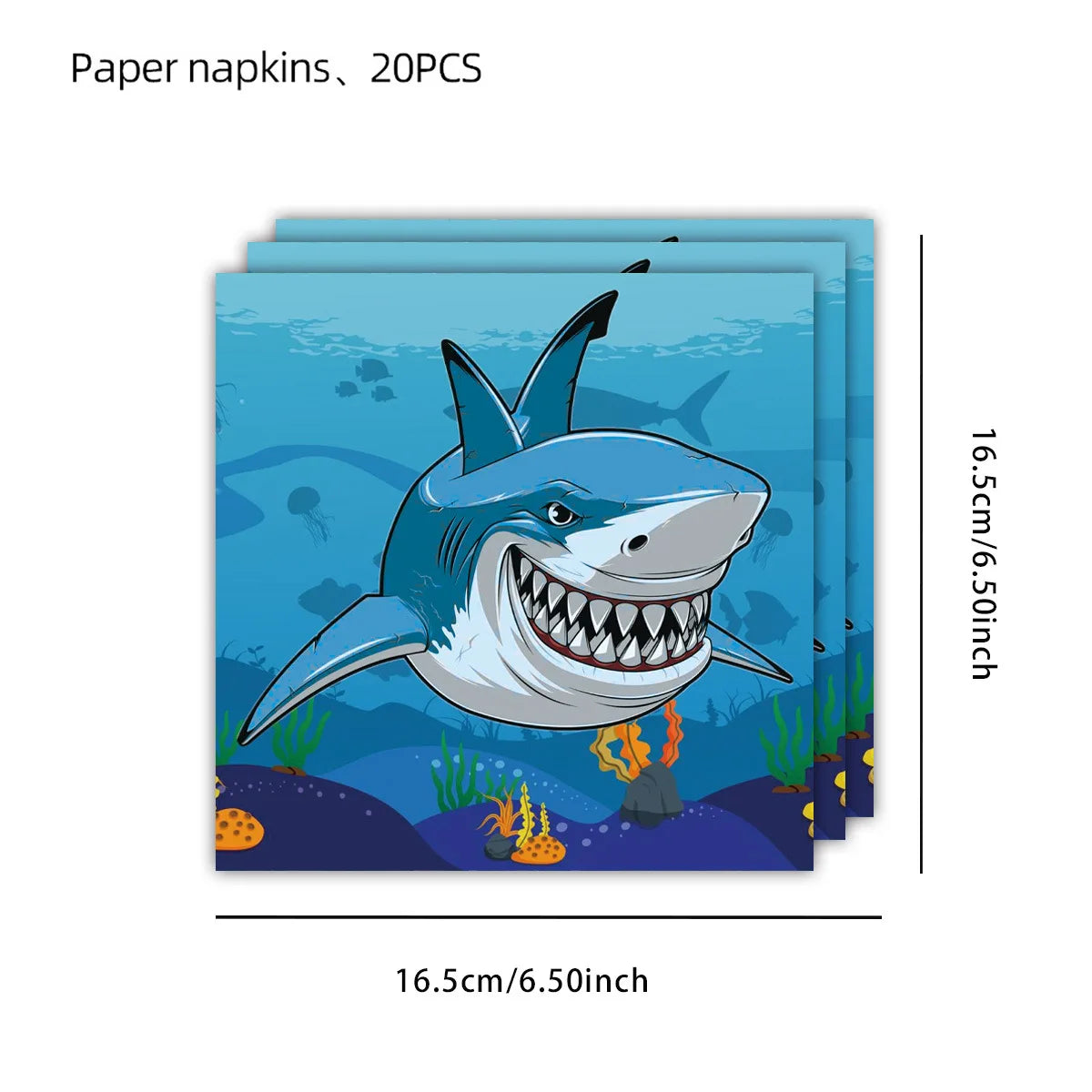 Shark Party Supplies Shark Birthday Tableware Shark Baby Shower Paper Cups Plates Napkins Ocean Shark Theme Party Decorations