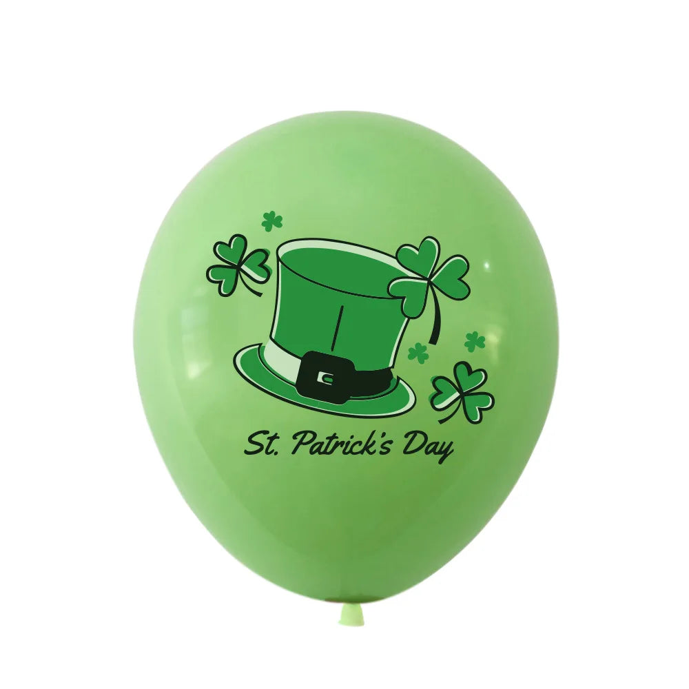 10Pcs Green St. Patrick's Day Balloons Latex Ballons St. Patrick’s Day Theme Party Decorations Irish Festival Party Air Globos