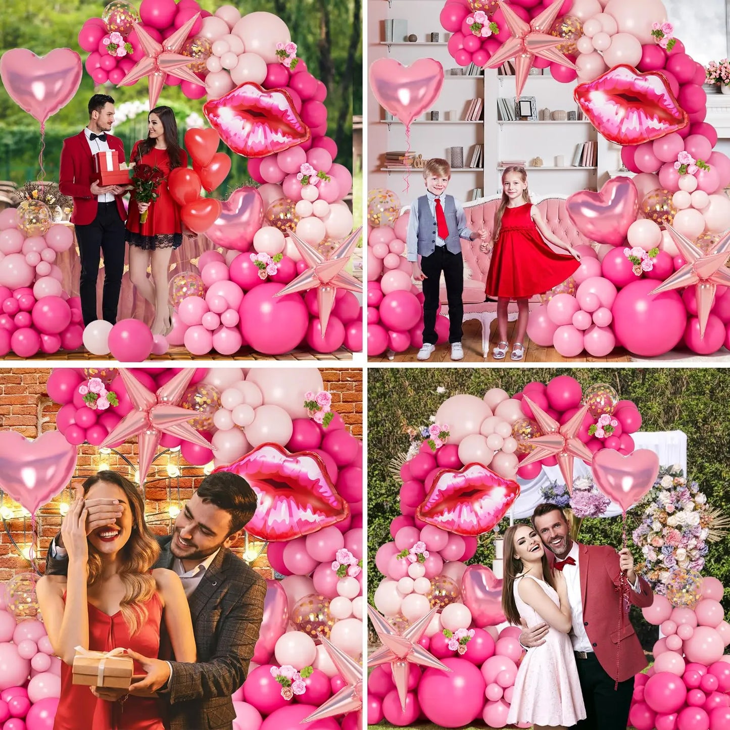 130pcs Rose Red Pink Balloon Garland Arch Kit Wedding Birthday Party Decoration Valentine's Day Baby Shower Decor Globos