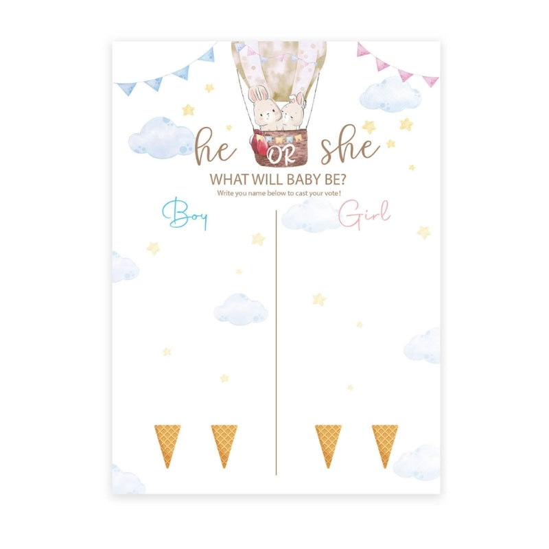 M5TF Gender Reveal Party Baby Gender Reveal Poster with 36pcs Boy and Girl Stickers