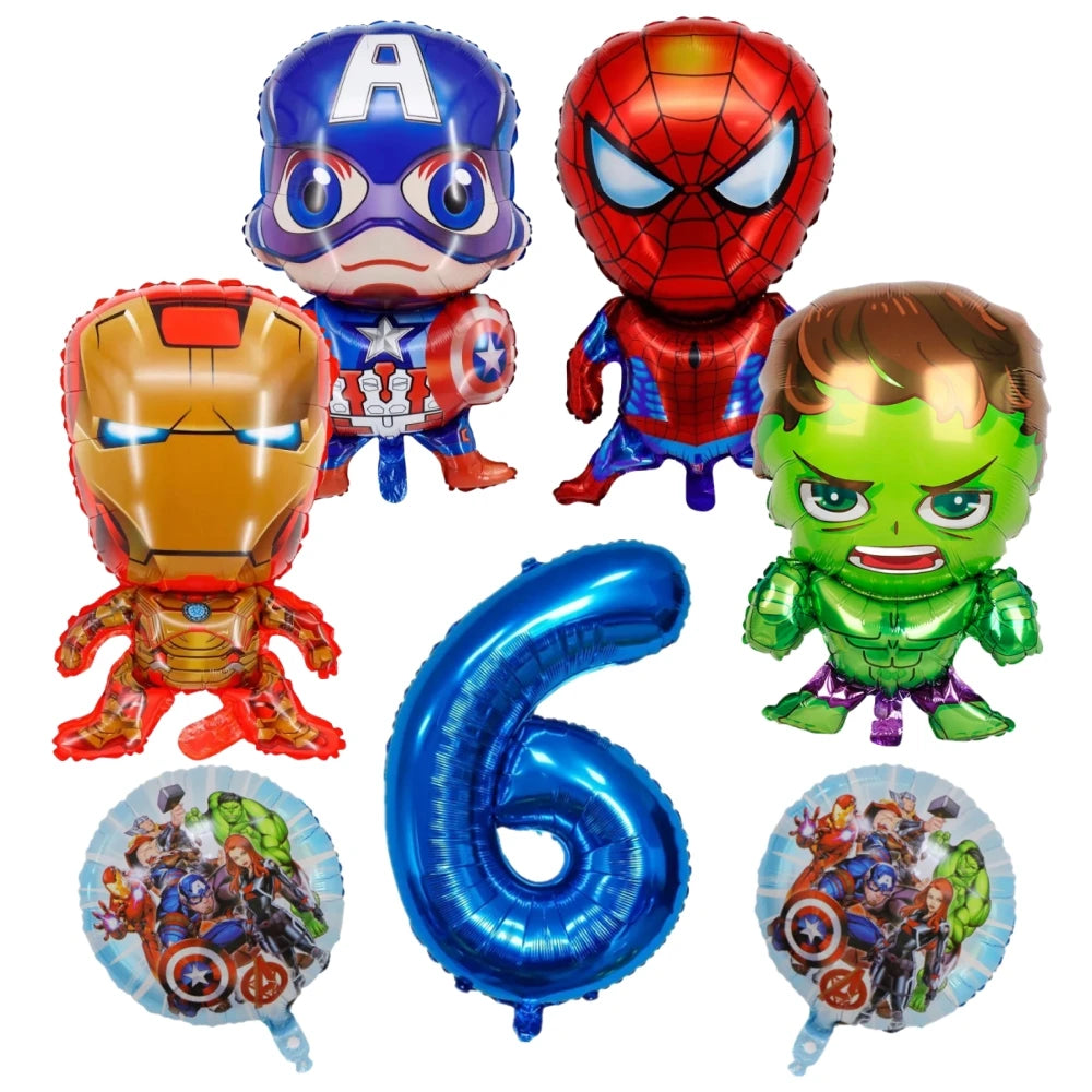 Avengers Superhero Birthday Party Decoration Balloon Cake Plate Paper Cup Box Gift Bag Background Banner 10 People Tableware Set