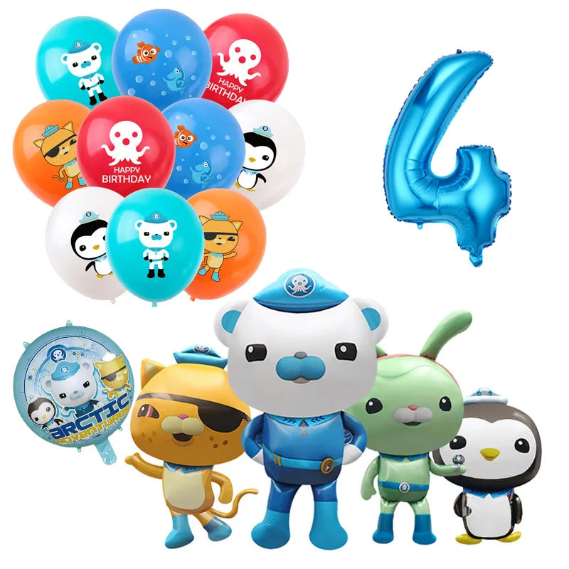 The Octonauts Birthday Party Decoration Disposable Paper Plate Ocean Captain Pirate Penguin Kids Barnacles Peso Suppies Balloons