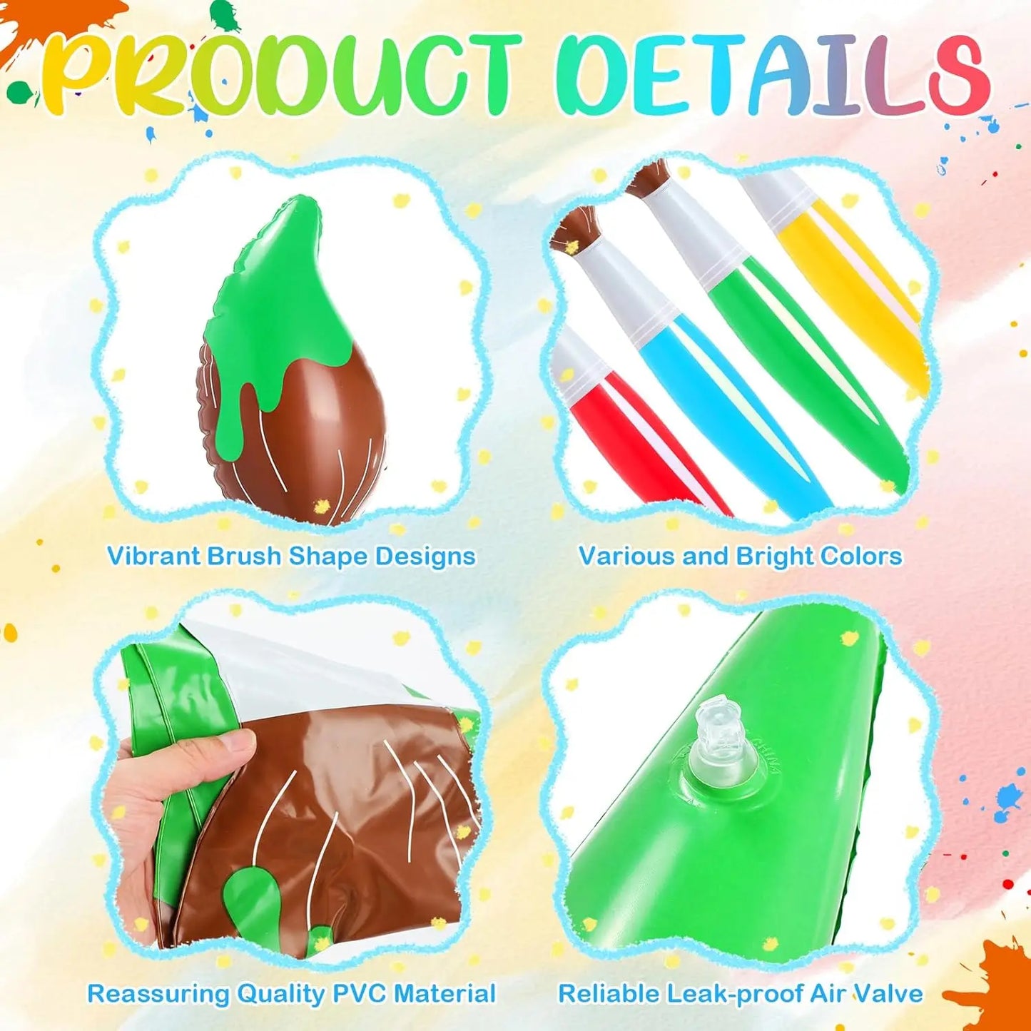Giant Inflatable Paint Brush Balloon Large Blow up Art Paint Brushes for Back to School Graduation Party Decoration Classroom