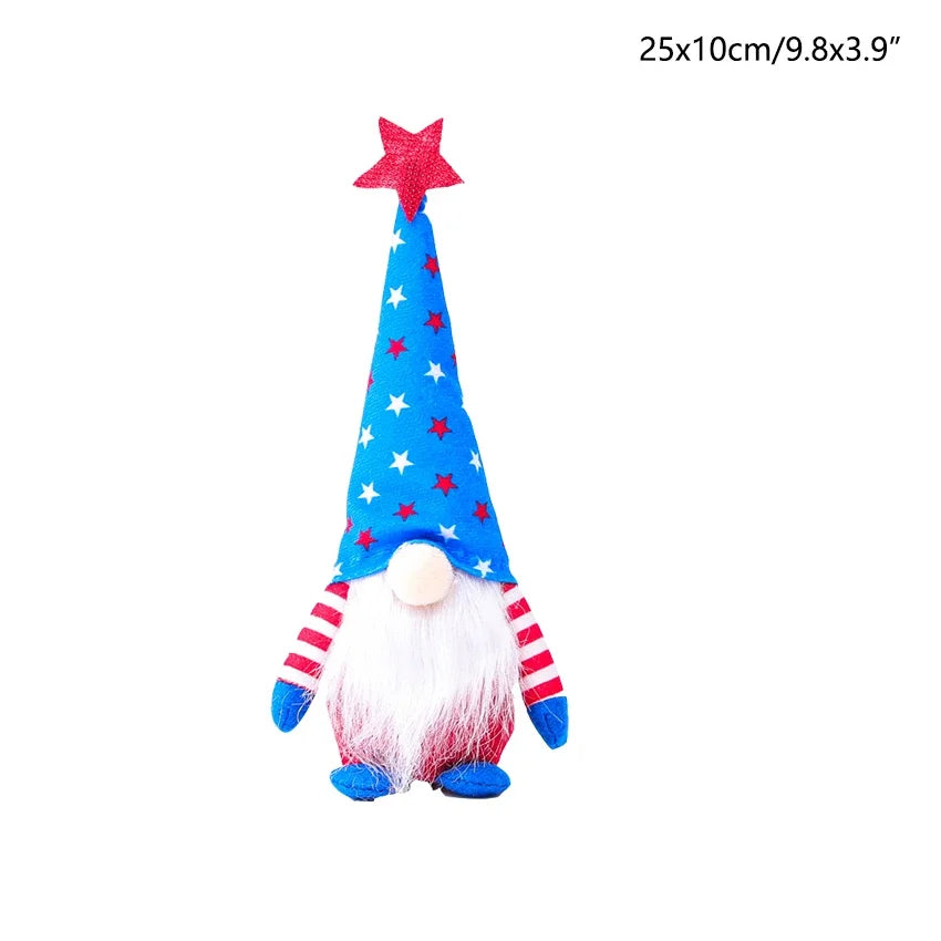 16 Styles American Independence Day Decoration Gnome Doll Patriotic Veterans Day Plush Gnome Doll 4th of July Decor Easter Gnome