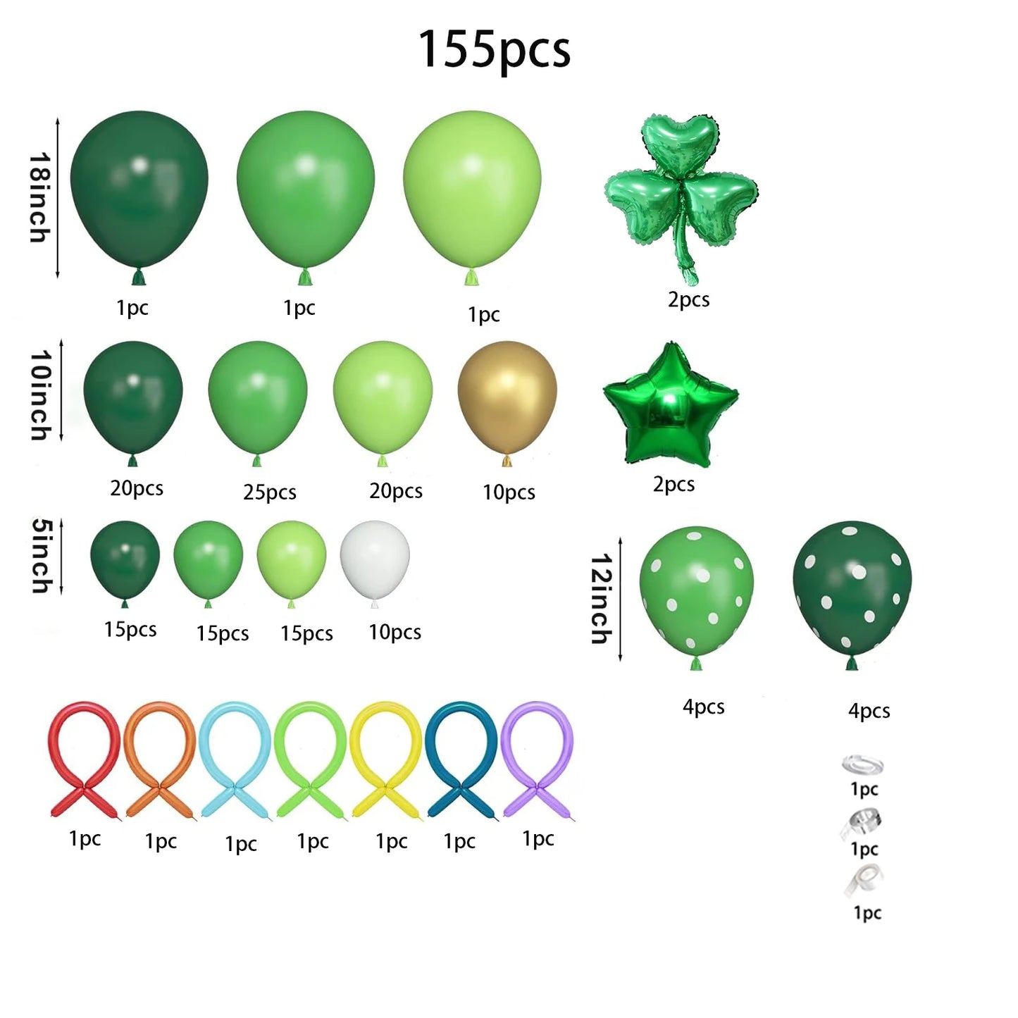 St. Patrick’s Day Balloons Garland Arch Kit, Saint Patricks Day Party Decorations For Green Shamrock Irish Lucky Supplies Decor